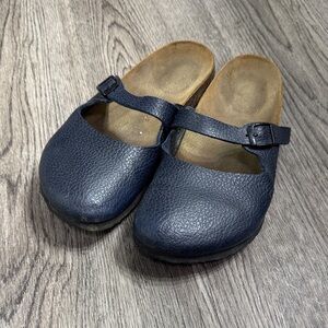Birkenstock Navy Blue Mules